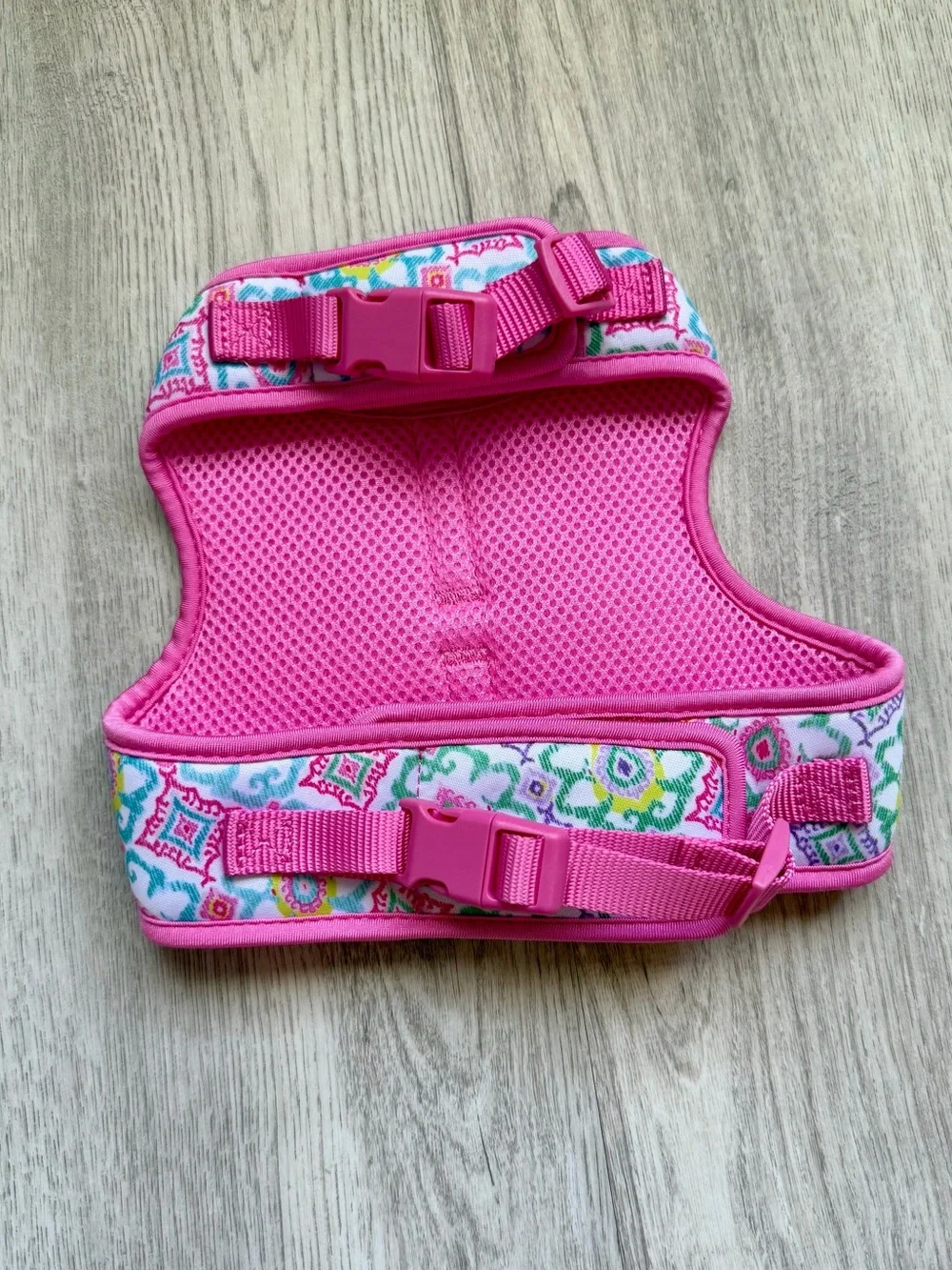 Small Dog - Bright Pink Patterned No-Pull Pet Harness with D-Ring - size XS